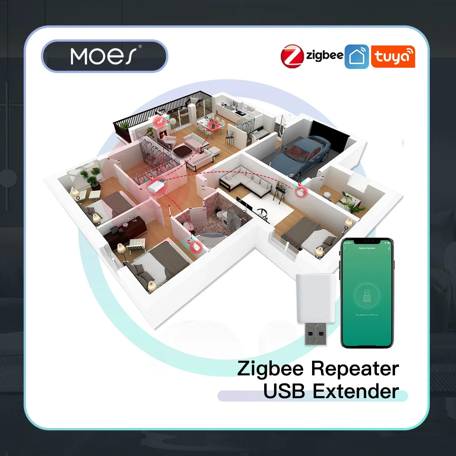 MOES-Tuya ZigBee Ʈ ġ ȣ  , USB ͽٴ Ȯ   15-20M Ȩ 
